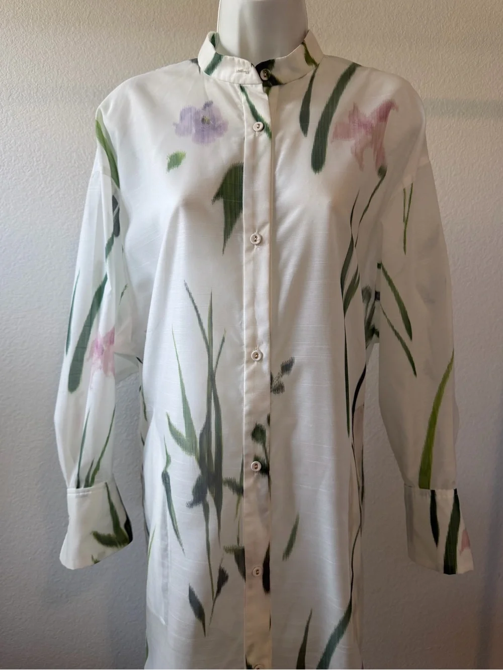 Mame Kurogouchi Sheer Floral Button Front Dress Size 2 - Picture 5 of 15